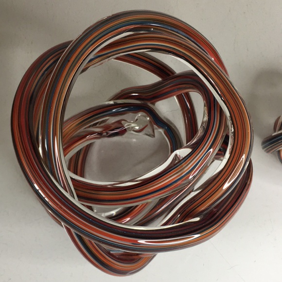 Set Of 3 Vintage Murano Hand Blown Infinity Knot Glass Accents - Picture 4 of 5
